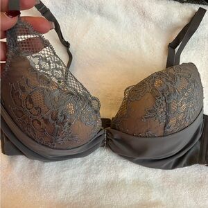 Adore Me Lace Detail Gray Bra
